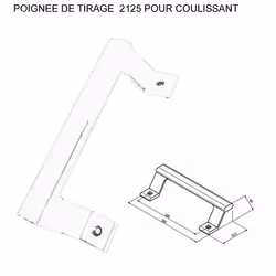 Poignée de tirage ALMA pour coulissant - Ral 9010 Blanc - 2125-9010