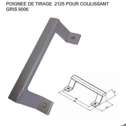 Poignée de tirage ALMA pour coulissant - Ral 9006 Gris - 2125-9006