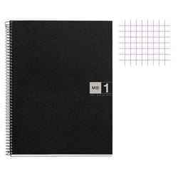 Cahier - Miquelrius - 1 Basic Grey - A4 - 160 pages petits carreaux - 4 trous - Polypropylène