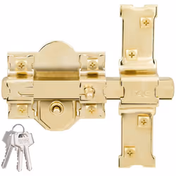 Serrure 301-Rp/80 Golden F01115 Fac Serrure De Sécurité Avec Plaque 80mm, Barre 18mm Et Bâton Épaisseur 3mm. Avec Capuchon De ...