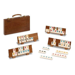 Jeu de Rami - CAYRO - Mallette de Rummi classique en bois - Multicolore - Beige - 3 ans et plus