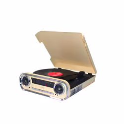 Lauson 01TT15, Tourne-disque entraîné par courroie, Beige, Noir, 33,45,78 tr/min, FM, USB Type-A, 3,5 mm