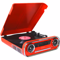 Lauson 01TT17 platine Tourne-disque entraîné par courroie Noir, Rouge