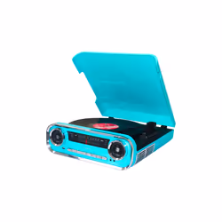 Lauson 01TT18, Tourne-disque entraîné par courroie, Noir, Bleu, 33,45,78 tr/min, FM, USB Type-A, 3,5 mm
