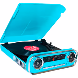 Lauson 01TT18 platine Tourne-disque entraîné par courroie Noir, Bleu