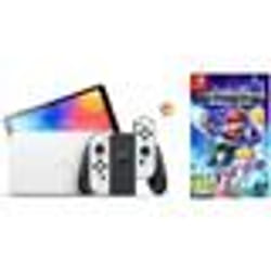 SWITCH OLED BLANCHE + MARIO ET THE LAPINS CRETINS SPARKS OF HOPE