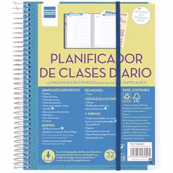 Finocam - Planificateur de cours journalier enseignant espagnol taille de feuille 4° (155 x 212 mm)