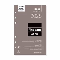 Finocam 711670025, Recharge pour organiseur, Gris, Jour sur 1 page (Samedi/dimanche sur 1 page), Papier, Papier ligné, Espagn ...