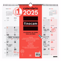 Finocam 780070025, Mur, Multicolore, Métal, Papier, Espagnol, 01/01/2025, Mois