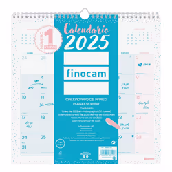 Finocam 787005825, Mur, Turquoise, Métal, Papier, Espagnol, 01/01/2025, Mois