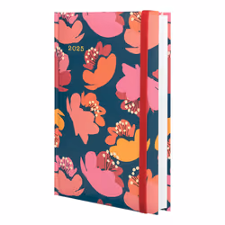 Finocam 624051925, Journal intime, Multicolore, Monochromatique, Motif floral, A5, 140 x 204 mm