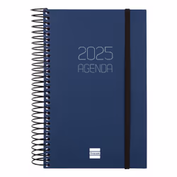 Finocam 742901025, Journal intime, Bleu, Monochromatique, 117 x 181 mm, 80 g/m², Espagnol
