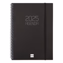 Finocam 742766025, Journal intime, Noir, Monochromatique, 155 x 212 mm, 80 g/m², Espagnol