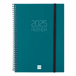 Finocam 742762025, Journal intime, Vert, Monochromatique, Motif textuel, 115 x 212 mm, 80 g/m²