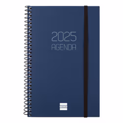 Finocam 742751025, Journal intime, Bleu, Monochromatique, Motif textuel, 117 x 181 mm, 80 g/m²