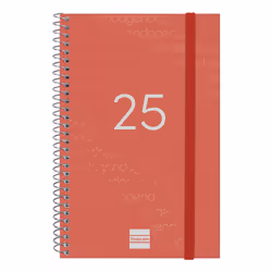 Finocam 741443025, Journal intime, Rouge, Pas de motif, 117 x 181 mm, 80 g/m², Blanc