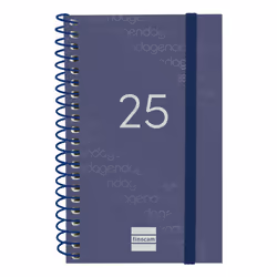 Finocam 741421025, Agenda hebdomadaire, Couverture rigide, Bleu, Polypropylène (PP), Reliure spiralée, 80 g/m²