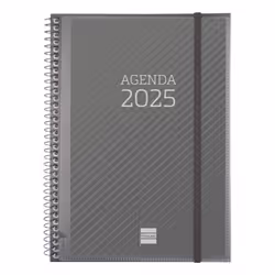 Finocam 741680025, Journal intime, Gris, Motif, Motif textuel, 155 x 212 mm, 80 g/m²
