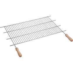 Sauvic Grille de Barbecue Inoxydable avec Manches Bois 80 x 40 cm