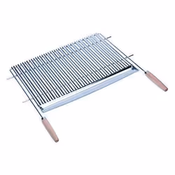 Sauvic 02795 Grille de Barbecue Inoxydable en V avec Manches Bois 70 x 44 cm