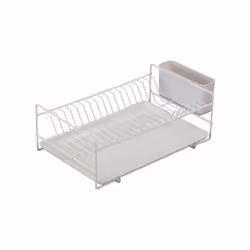 Egouttoir plat blanc 38 x 25 x 12 cm. -Marque : Sauvic. -Matériau : Acier avec revêtement plastique anticorrosion blanc. -Ave ...