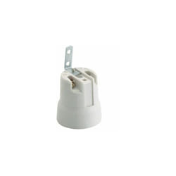 Douille en porcelaine E27 678F 4A 250V protection contre les chocs électriques avec support métallique