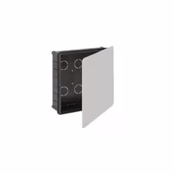 Boîte de raccordement encastrée 200 x 200 mm. Couvercle avec griffe en plastique. Profondeur 65 mm. 16 entrées pour tube Ø 40 ...
