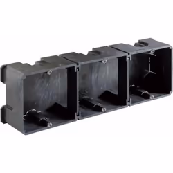 Boîte noire universelle pour installation encastrée, pour 3 éléments avec 8 entrées pour tube de 25 mm de diamètre, avec cloi ...