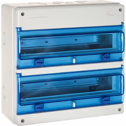 Coffret modulaire étanche 1336P Solera - 2x18 modules Coffret modulaire disposant d'un certificat d' étanchéité IP65 et de ré ...