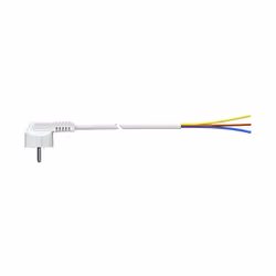 Câble con schuko plug 1.5m 3x1.5mm 4.8mm 16a 250v t/tl blanc. solera 7000/1,5. pour appareils de classe i. fiche injectée wit ...