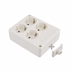 Multiprise Bipolaire 4 Prises T/T Latérale 16a 250v Blanche Solera 8104