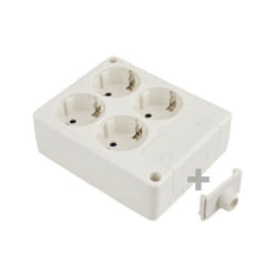 Multiprise Bipolaire 4 Prises T/t Latérale 16a 250v Blanche Solera 8104