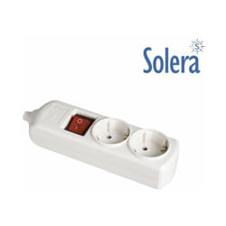 Base Bipolaire avec 2 Prises t/tl 10/16A 250V Blanc + Interrupteur Lumineux Solera 8002IL