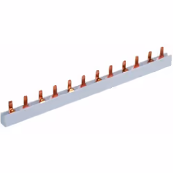 Peigne bipolaire de raccordement 28x2 modules, section 16 mm², longueur 1000 mm. Matériau de la barre: E-CU-F25. Matériau d'i ...