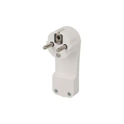Prise mâle 2P+T (prise Française) 10/16A blanche extra plate