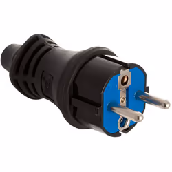 Fiche de caoutchouc 16a 250v t/tl ip44 4.8mm noir solera 5706c porte-câble pliable pour faciliter la connexion. Possibilite d ...