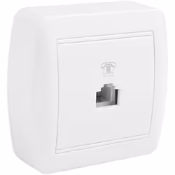 Prise telephone tj11 (4 voies) 74x72x28mm, entrees pour canaux 10x12mm, 10x16mm et 10x22mm, trous de terminaison S. Mural sol ...