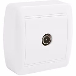 Prise antenne unique pour tv 74x72x28mm Entrées pour canaux 10x12mm, 10x16mm et 10x22mm, trous de terminaison. S. Mural soler ...