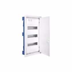 Boîte de distribution à encastrer dans une cloison creuse de 42 éléments 362x643x88mm cadre métallique et porte en blanc SOLE ...