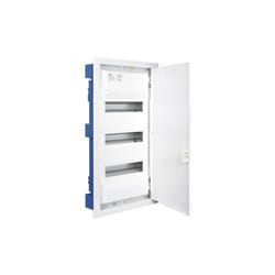 Boîte de distribution à encastrer dans une cloison creuse de 42 éléments 362x643x88mm cadre métallique et porte en blanc SOLERA