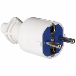 Fiche 2p+T, 16a 250v Pvc Blanc, Serre-Câble Pliable Pour Une Connexion Facile Des Bornes. Avec Systeme Double Terre Solera 70 ...