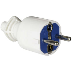 Fiche 2p+t, 16a 250v Pvc Blanc, Serre-câble Pliable Pour Une Connexion Facile Des Bornes Solera 706cb