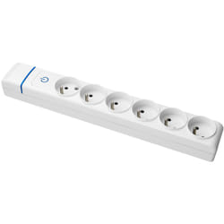 Solera - Multiprise Blanche interrupteur lumineux 6 prises 2P+T 16A