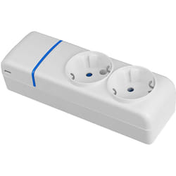 Solera - Multiple Base avec 2 Prises 2P+E 16A 250V 8002P Prise Electrique Blanche IP20 en Polycarbonate 250V ac