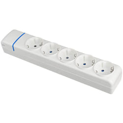 Solera - Multiple Base avec 5 Prises 2P+E - 16A 250V - Blanc - IP20 - Polycarbonate