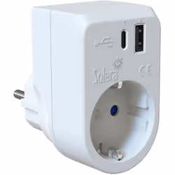 Max.15w . avec usb type a et usb type c 3a 5vdc. couleur blanc. ip20. prise avec double de système de mise à la terre.