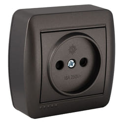 Solera - Base Fixe 2P 16A 250V de Surface - Série Mur07Ngu Graphite - Entrées Mini-Canal