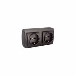Double base fixe 2p+t, 16a 250v~. De surface. série murale Cette double base fixe est un élément essentiel pour l'installatio ...