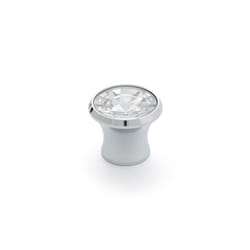 GENERIQUE - Lot 4 Boutons Ronds Pour Meuble Métal/Cristal Chromé Poli/Transparent Mod.943 Ø27mm. Rei