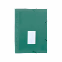 Liderpapel FU40, Chemise à rabats, A4, Polypropylène (PP), Vert, Mat, Elastique